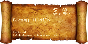 Bucsay Milán névjegykártya