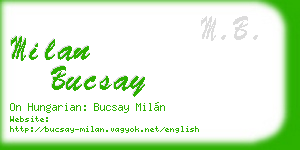 milan bucsay business card