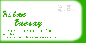milan bucsay business card